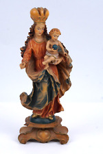Vintage Anri Hand Carved Wood Mother & Child Our Lady of Bavaria Figurine 7.5
