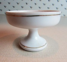 White & Gold Porcelain Pedestal Open Salt Cellar picture