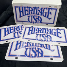 Vintage HERITAGE USA Novelty Vanity LICENSE PLATE Lot Of 4 Theme Park Bakker PBL picture