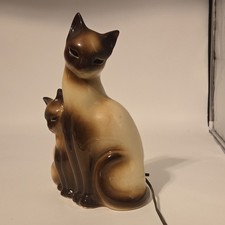 Vintage Kron Siamese Cat TV Lamp MCM 1950s Ceramic Works No Chips picture
