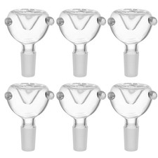 ( Pack of 6 ) 14MM Male Glass Bowl For Water Tobacco Pipe Bong Replacement Head picture