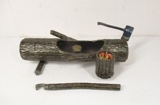 Vintage Steel Log Ashtray with Axe, Match Holder & Bottle Opener 10 1/2 Inches picture