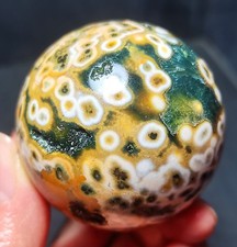 Rare 206G Natural Polished Orbicular Ocean Jasper Ball Reiki Healing  R2021 picture
