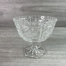 Vintage Crystal Pedestal Candy Dish Bowl Home Decor Serving Dish picture