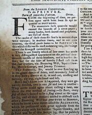 1769 Yankee Doodle Song - Pre Revolutionary War Tensions Imports old Newspaper picture