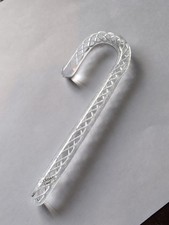 1990 Lenox Clear Twisted Spiral Crystal Glass Candy Cane Christmas Ornament picture