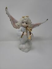 Signed PRECIOUS MOMENTS Faith Is Heaven’s Sweet Song 9” Angel w/ Harp Figurine  picture