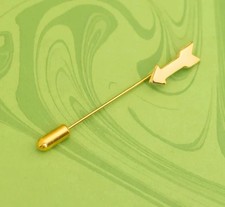 Estate 14K Yellow Gold Over Arrow Minimalist Stick Pin -Lapel Pin For Unisex 1PC picture
