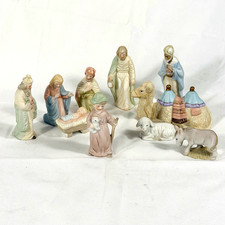 Lefton 1983 Christopher Collection 10 Piece Nativity Bisque Porcelain Set picture