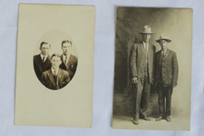 2 RPPC early 1900s. Small groups of men dressed in suits. Not posted. picture
