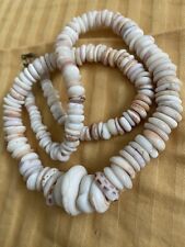 Vintage Hawaiian Graduated size Natural Puka Shell 22 Inch Surfer Necklace picture