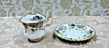 Vtg Royal Albert Lavinia Teacup Saucer Set Sheraton Series Bone China England picture