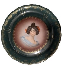 Vintage Beyer & Bock Portrait Plate Porcelain Germany Prussia B 1905-31, 13