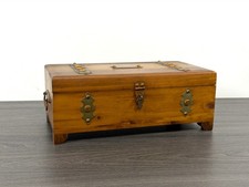 Vintage Pilliod Cedar Art Box Keepsake Storage Chest Brass Hardware Lined No Key picture