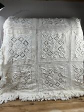 Vintage French White crochet blanket coverlet picture