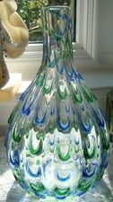 1950s MCM Murano Seguso Thumbprint Waterfall Drip ITALIAN Art Glass Vase Italy picture