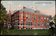 Vintage Postcard 1917 High School Building, Mount Clemens, Michigan (MI) picture
