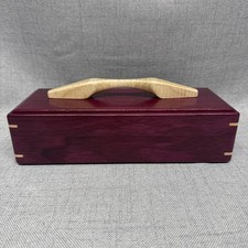 Purple Heart Wooden Box with Curly Maple Handle Custom Made In The USA picture