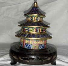 Chinese Cloisonné Enamel Temple of Heaven Pagoda-Form Covered Box, 20th Century picture