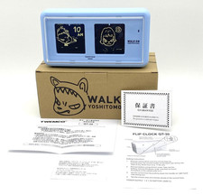 Yoshitomo Nara WALK ON Art Table Flip Clock TWEMCO Patapata Blue NEW picture