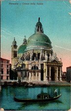 1922 Venezia Chiesa della Salute Gondola Vintage Postcard 4P25-17 picture