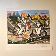 Cats Walking The Dogs Classic Cartoon Kliban Cat Art Print 5V44-2 picture