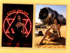 KATHY IRELAND    CUSTOM  NOVELTY TRADING CARD 2 CARDS   SET picture