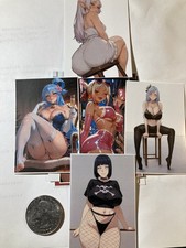 45 Pieces Glossy Vinyl Stickers Waifu Anime Car Laptop Lewd Skateboard picture