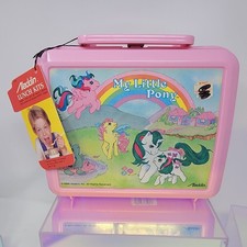 NWT/UNUSED VINTAGE 1986 My Little Pony Plastic Lunchbox & Thermos Set Aladdin G1 picture