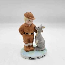 Vintage Papel Freelance Peace on Earth Boy And Kangaroo Figure picture