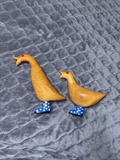 Pair Dcuk The Duck Co Wood Ducks Blue Polka Dot Rain Boots - Imogen & Alan picture