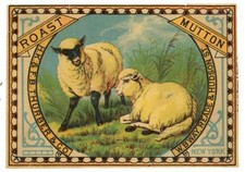 1870s-80s authentic can label  for ROAST MUTTON by Thurber & Co. New York picture