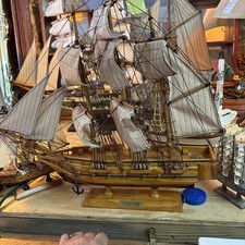 Wooden USA Constitution  Ship Measuring 20” Long X 18 “ Tall X  3” picture