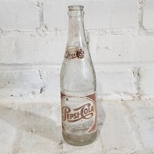 Vintage Red White 1940s Pepsi Cola Soda Bottle Columbia, SC Glass 12 oz picture