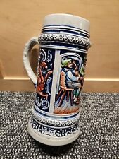 Old Gerz West Germany Stein Raised Tavern Scene with Winged Dragons 9
