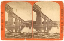 MINNESOTA STEREOVIEW - St Paul Bridge - JP Doremus 1870s SCARCE picture