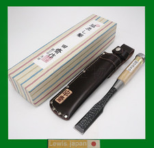Japanese Chisel Nomi 24mm Tasai luxury Wakizashi Kashi With White Leather Case  picture