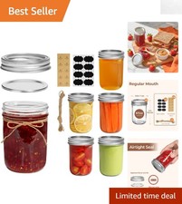 Versatile 8 oz Clear Glass Jars with Lids | Ideal for Preserves and DIY Projects picture