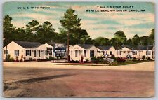 Postcard T and C Motor Court, Myrtle Beach SC linen C66 picture