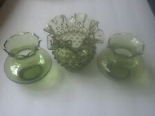Green Decorative Glass Vase / Lot of 3 picture
