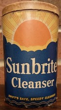 Vintage Unopened Early Advertising Cleanser Can. Sunbrite Cleanser Collectible picture