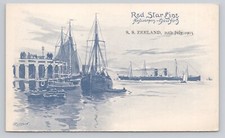 Atq/Vtg Post Card Red Star Line Antwerpen-New York S.S. Zeeland 7-20-1903 O154 picture