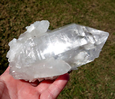 Rare Brilliant Clear Quartz Brazil Crystal Point Natural Barnicle For Sale picture