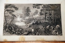 1866 ANTIQUE GREAT REBELLION CIVIL WAR ENGRAVING OF THE FIRST BATTLE OF BULL RUN picture