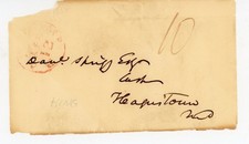 1832 Baltimore MD Stampless Cover Red Postmark Rate 10 Daniel Sprigg Hagerstown picture
