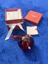 Princess House #6231 Red Crystal Glass Christmas Ornament Hand Blown w/ Box picture