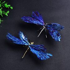 Natural Black Tourmaline Electroplated Dragonfly Color Quartz 1Pc picture