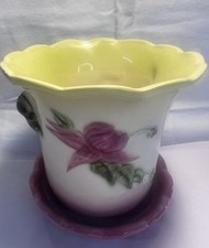 Vintage Hull Art Pottery Woodland Planter Flower Pot Saucer W-11 6