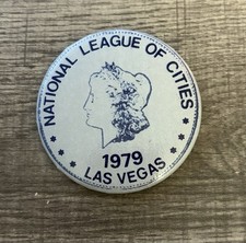 Vtg National League Of Cities 1979 Las Vegas Pinback Button picture
