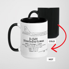 Boeing B-52H Stratofortress Heat Changing Mug 15 oz Ceramic Military Gift picture